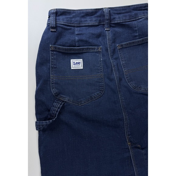 LEE Heritage Denim Jean Skirt Womens Size 2M Blue‎ Utility Carpenter Cargo - Picture 3 of 7